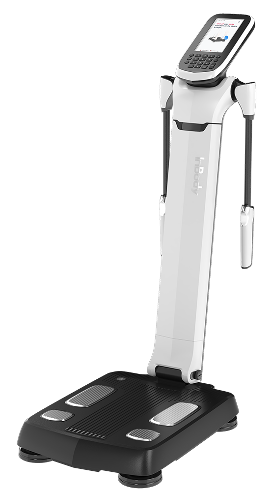 InBody body composition analyzer with touchscreen display and hand electrodes for fitness and clinical use