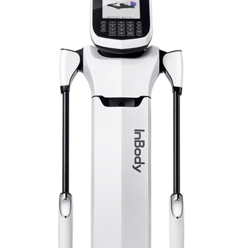 InBody body composition analyzer with touchscreen display and hand electrodes for clinical or home use