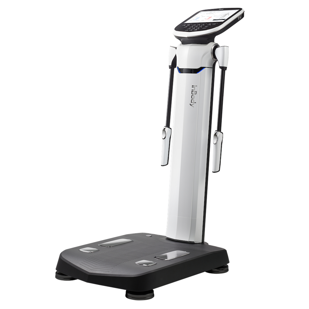 InBody body composition analyzer with touchscreen display and hand electrodes for clinical or home use